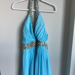 Blue Rhinestone Dress